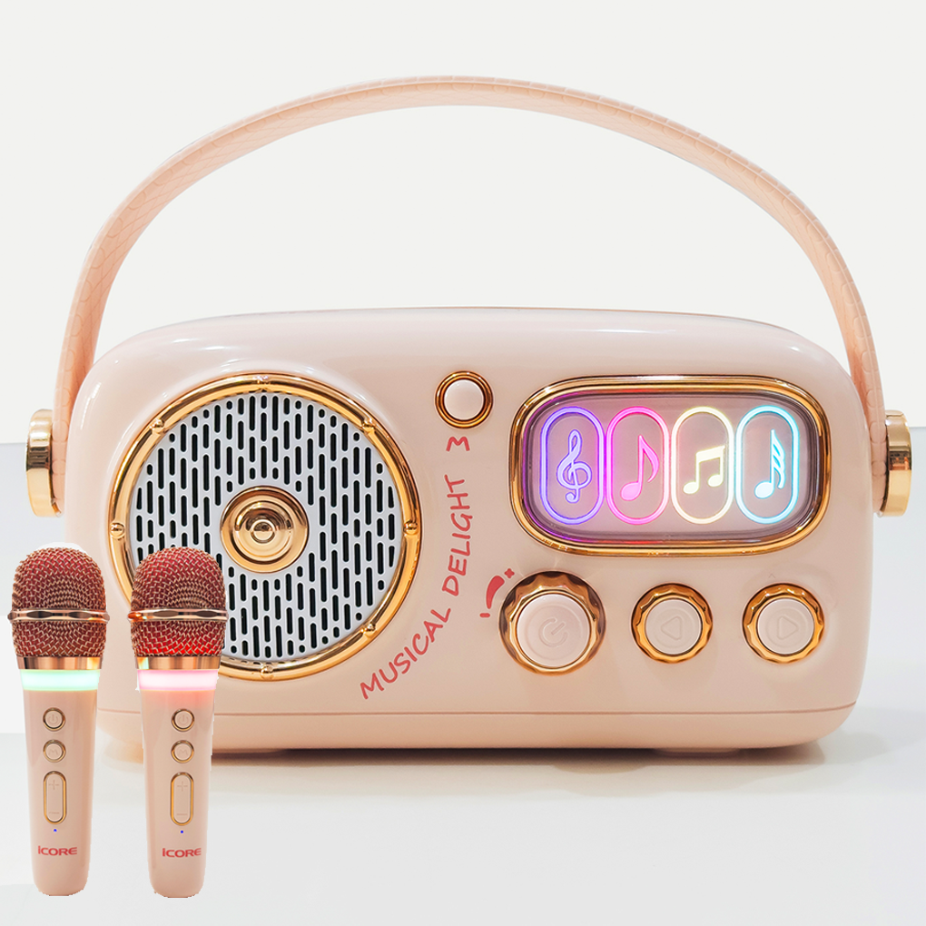 Icore Bộ Loa Karaoke Mini VSM99 (Kèm 02 Micro)